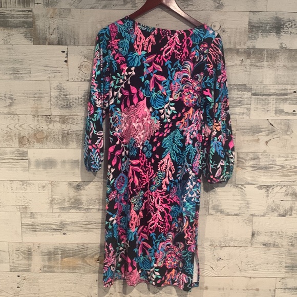 ❌SOLD❌🎉Host pick! Lilly Pulitzer Shae Dress NWT Onyx Twilight Coral Engineered - Picture 5 of 9